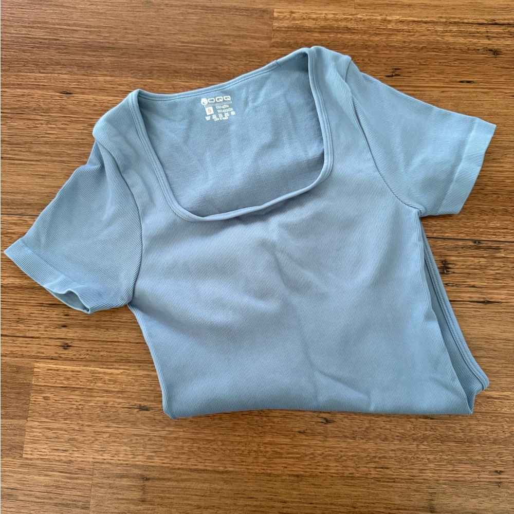 NWOT Light Blue Ribbed Bodysuit